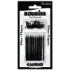 10 BOUGIES PAILLETÉES NOIR + 10 SUPPORTS