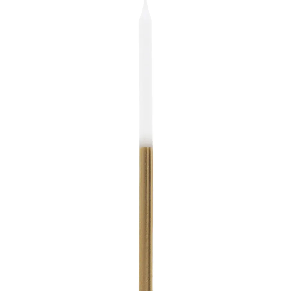 12 BOUGIES PARAFFINE Ø0.5CM 12.5CM BLANC OR