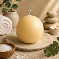 BOUGIE SPHÈRE SÉCURITÉ 10H 60MM CRÈME