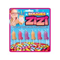 6 BOUGIES PÉNIS CIRE ANNIVERSAIRE CHAUD 5CM