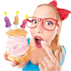 6 BOUGIES PÉNIS CIRE ANNIVERSAIRE CHAUD 5CM