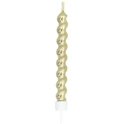 6 BOUGIES TORSADÉES ANNIVERSAIRE 6CM OR