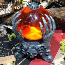 BOULE CRISTAL HALLOWEEN AVEC MAINS