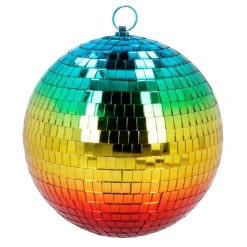 BOULE DISCO FACETTES ARC-EN-CIEL 20CM