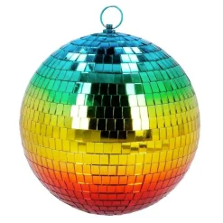 BOULE DISCO FACETTES ARC-EN-CIEL 20CM