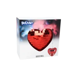 BOULE À FACETTES CUR MIROIR DISCO 15CM ROUGE