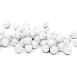 BOULES DÉCO PAILLETÉES 8MM 10G BLANC