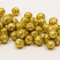 BOULES DÉCO PAILLETÉES 8MM 10G OR