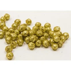 BOULES DÉCO PAILLETÉES 8MM 10G OR