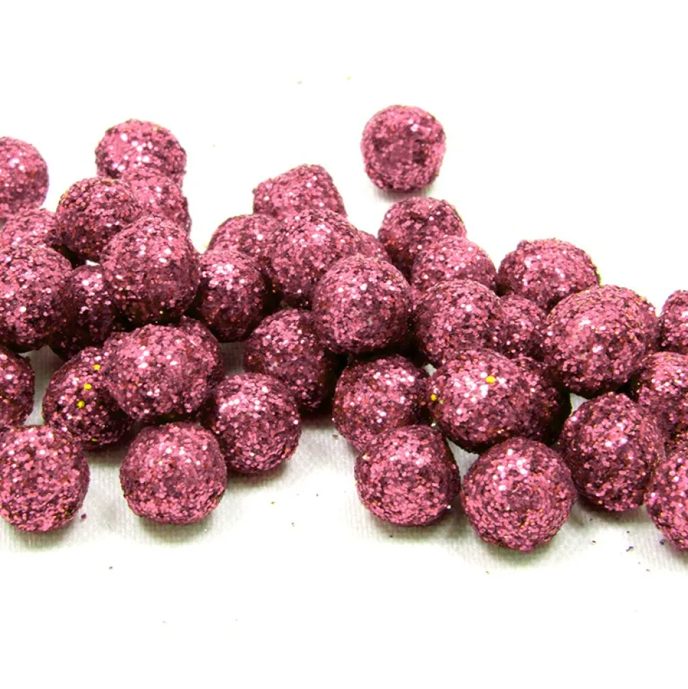 BOULES DÉCO PAILLETÉES 8MM 10G ROSE