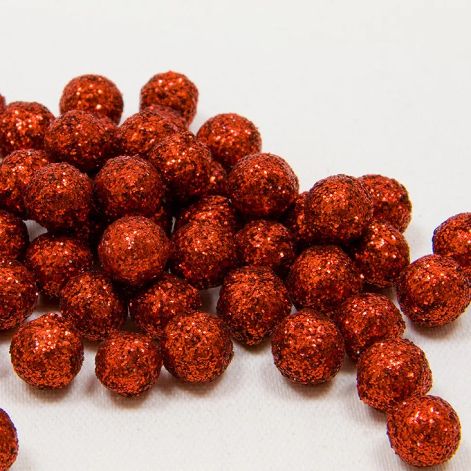 BOULES DÉCO PAILLETÉES 8MM 10G ROUGE