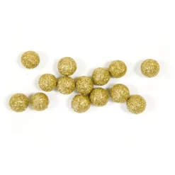 40 BOULES DÉCORATION MOUSSE PAILLETÉE 12MM OR