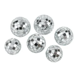 6 BOULES À FACETTES MIROIR DISCO 3-3.5-4CM ARGENT