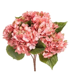 BOUQUET 5 BRANCHES HORTENSIA ARTIFICIEL 41CM ROSE