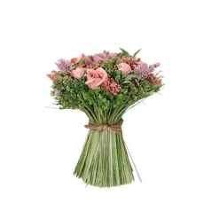 BOUQUET CHAMPÊTRE ROSES ARTIFICIELLES 20CM