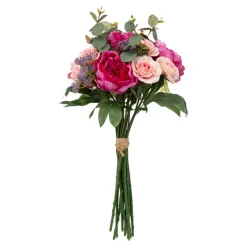 BOUQUET COMPOSÉ ROND ARTIFICIEL 53CM ROSE