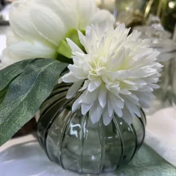 BOUQUET 6 DAHLIAS ARTIFICIEL 26CM BLANC