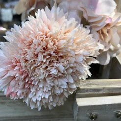 BOUQUET 6 DAHLIAS ARTIFICIEL 26CM ROSE PASTEL