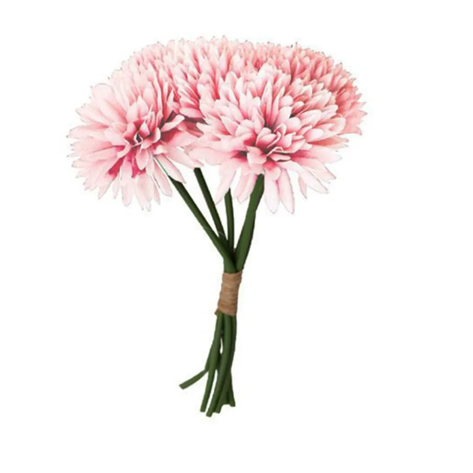 BOUQUET 6 DAHLIAS ARTIFICIEL 26CM ROSE PASTEL