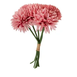 BOUQUET 6 DAHLIAS ARTIFICIEL 26CM VIEUX ROSE