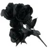 BOUQUET FLEUR ROSE ARTIFICIELLE 35CM NOIR