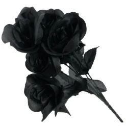 BOUQUET FLEUR ROSE ARTIFICIELLE 35CM NOIR