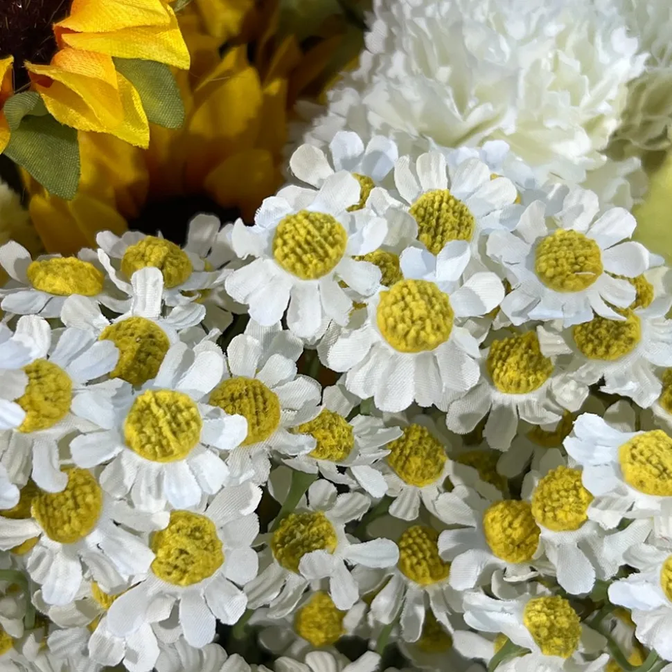 BOUQUET MARGUERITES ARTIFICIELLES 27CM BLANC
