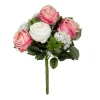 BOUQUET ROND COMPOSÉ ROSES GYPSOPHILE 35CM