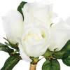 BOUQUET 7 ROSES ARTIFICIELLES 30CM BLANC