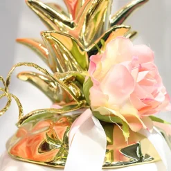 BOUQUET 9 ROSES ARTIFICIELLES 24CM ROSE