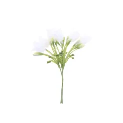 3 BOUQUETS TULIPES BOURGEONS TISSU 16CM BLANC