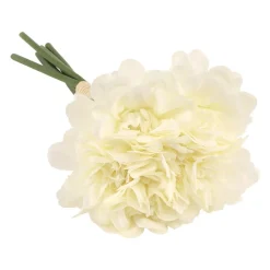 BOUQUET 6 TIGES CAMÉLIA ARTIFICIEL 23CM BLANC