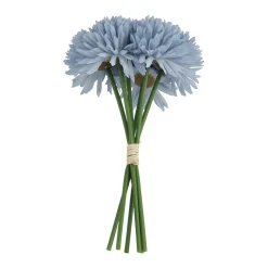 BOUQUET 6 TIGES DAHLIA ARTIFICIEL 26CM BLEU CIEL