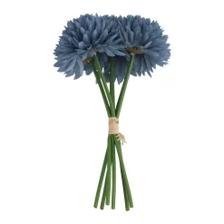 BOUQUET 6 TIGES DAHLIA ARTIFICIEL 26CM BLEU JEAN