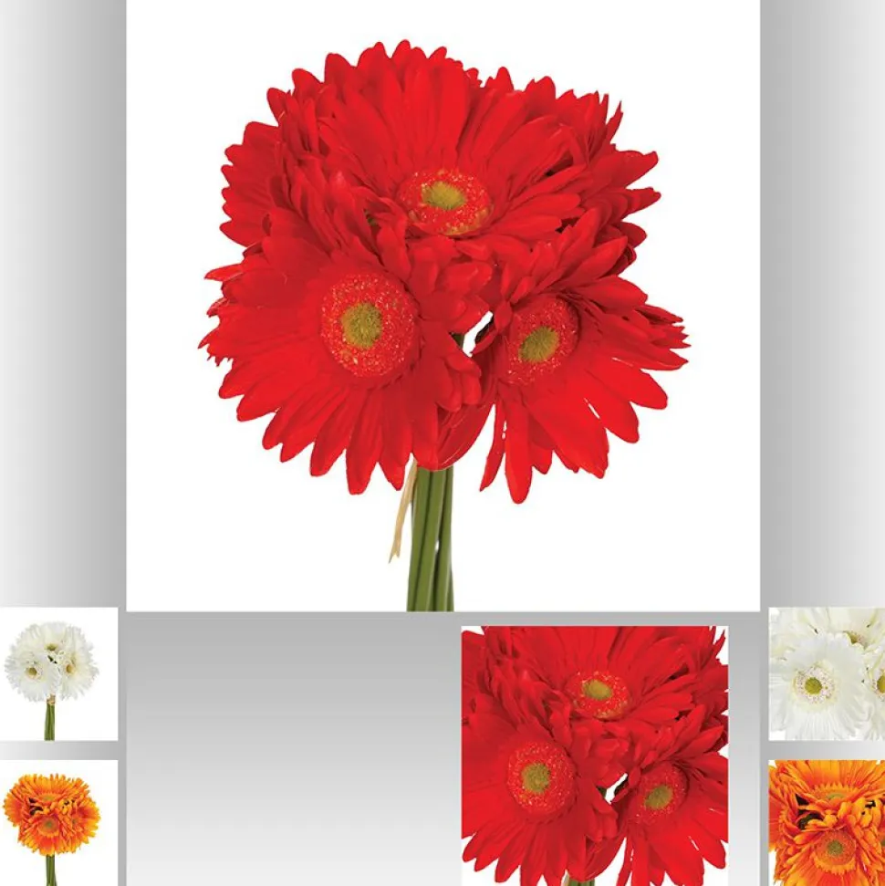 BOUQUET 7 TIGES FLEURS GERBERA 26CM