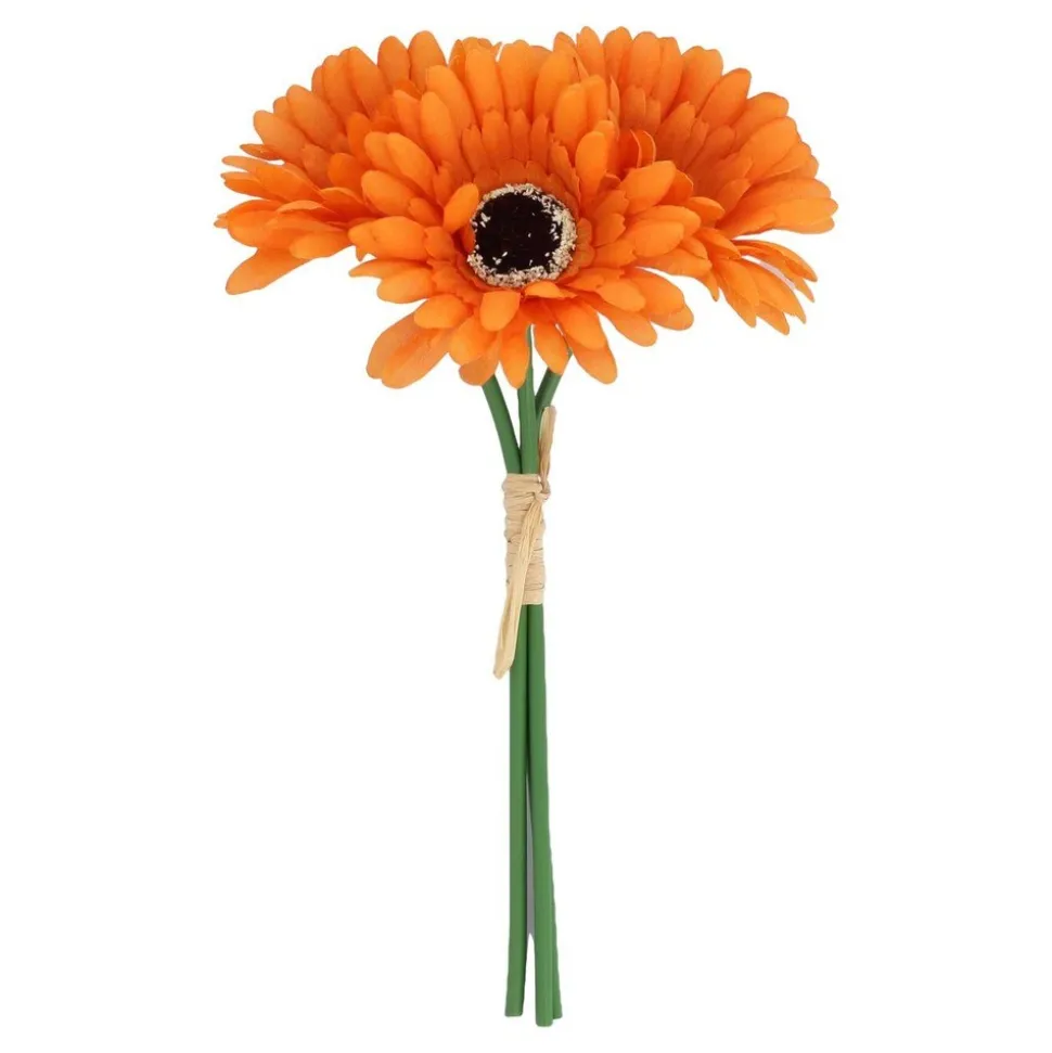 BOUQUET 3 TIGES GERMINI ARTIFICIEL 25CM ORANGE