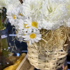 BOUQUET 6 TIGES ILLET ARTIFICIEL 30CM BLANC