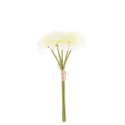 BOUQUET 6 TIGES ?'ILLET ARTIFICIEL 32CM BLANC