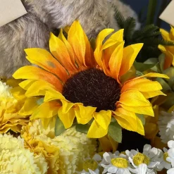 BOUQUET 7 TOURNESOLS ARTIFICIELS 34CM JAUNE