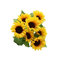 BOUQUET 7 TOURNESOLS ARTIFICIELS 34CM JAUNE