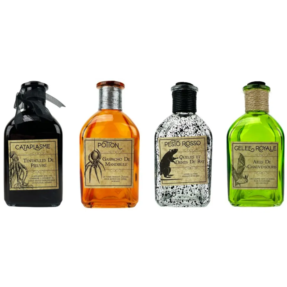 BOUTEILLE FIOLE VERRE POTION SORCIÈRE 13.3X6.5CM