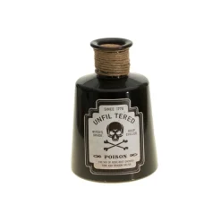 BOUTEILLE POISON HALLOWEEN VERRE 11.8X18CM NOIR