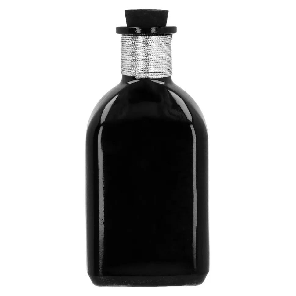 BOUTEILLE VERRE DÉCO VENIN VEUVE NOIRE 14CM NOIR