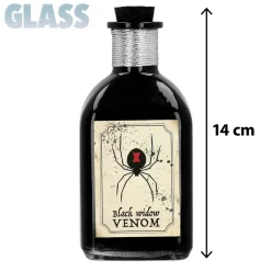 BOUTEILLE VERRE DÉCO VENIN VEUVE NOIRE 14CM NOIR