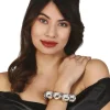 BRACELET BOULE DISCO À FACETTES ARGENT FEMME