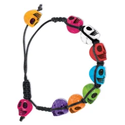 BRACELET CRÂNES COLORÉS JOUR DES MORTS MEXICAIN