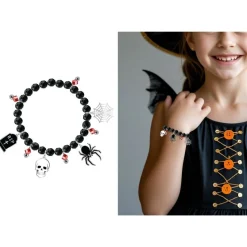 BRACELET FANTAISIE FACETTES HALLOWEEN PVC NOIR