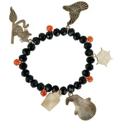 BRACELET FANTAISIE FACETTES HALLOWEEN PVC NOIR
