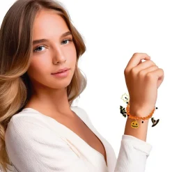 BRACELET FANTAISIE FACETTES HALLOWEEN PVC ORANGE