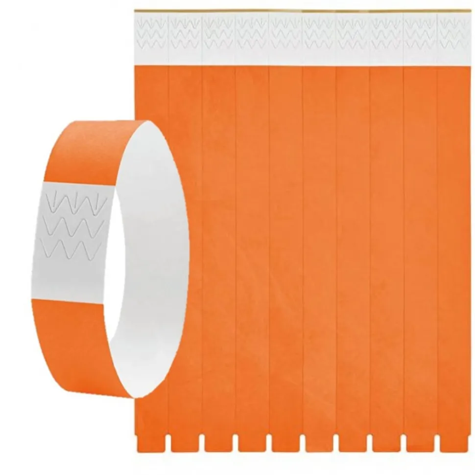 50 BRACELETS IDENTIFICATION INDÉCHIRABLES ORANGES